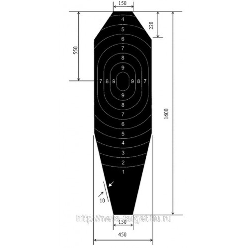 Мишень № 8 поясная фигура из 2-х частей 550x1500