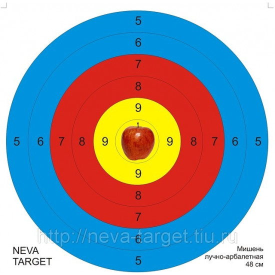 Мишень лучно-арбалетная ЯБЛОКО 480*480мм. 