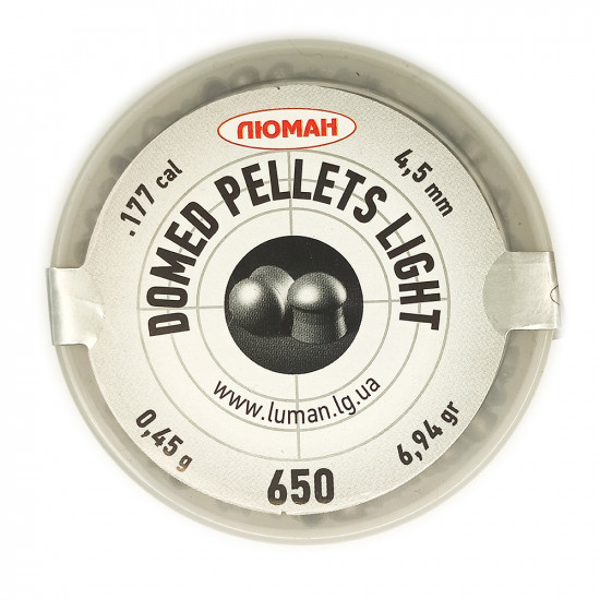 Пули Люман Domed Pellets Light 4,5мм 0,45г (650шт)