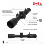 Оптический прицел Remington 3-9x40 Fury 30 mm, Mil-Dot, с подсветкой