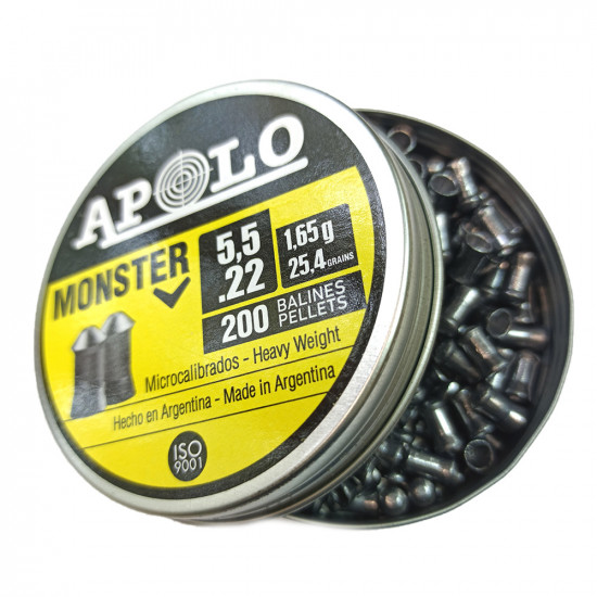 Пули для пневматики APOLO Monster 5,5 мм 1,6гр (200 шт)