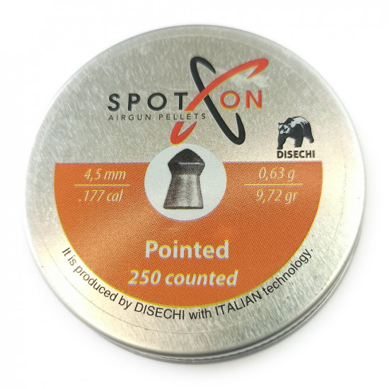 Пули SPOTON Pointed 4,5мм 0.63g (250 шт)