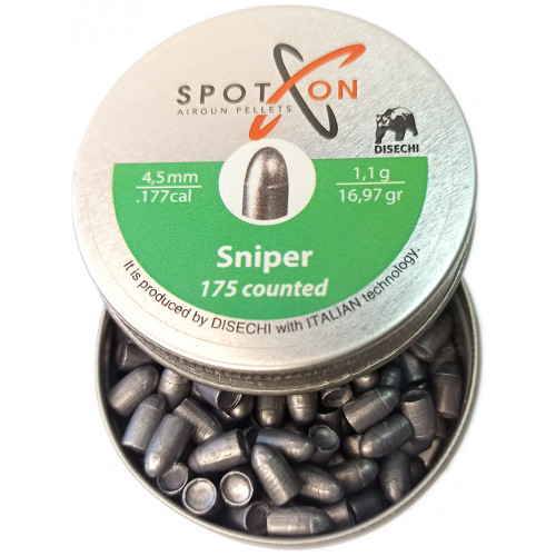 Пули SPOTON Sniper 4,5мм 1.10g (175 шт)