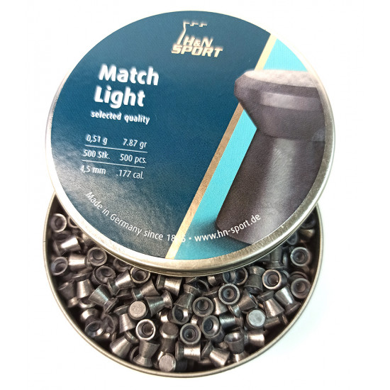 Пули для пневматики H&N Match Light 4,49 мм 0,51г (500шт)