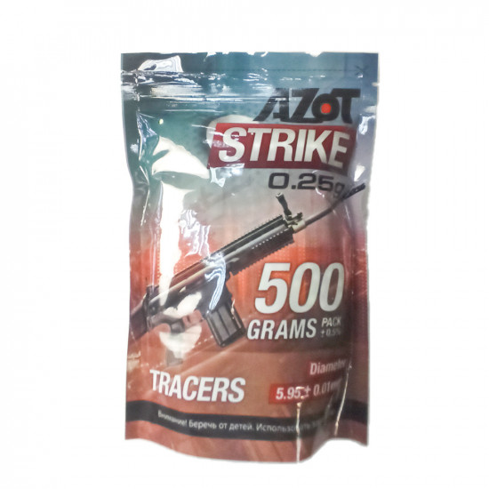 Шарики для страйкбола Azot Strike Tracers 6 мм 0,25 г 500 грамм