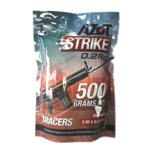 Шарики для страйкбола Azot Strike Tracers 6 мм 0,28 г 500 грамм