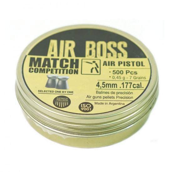 Пули для пневматики Apolo Boss Air Match Pistol 4,5мм 0,45гр 500шт