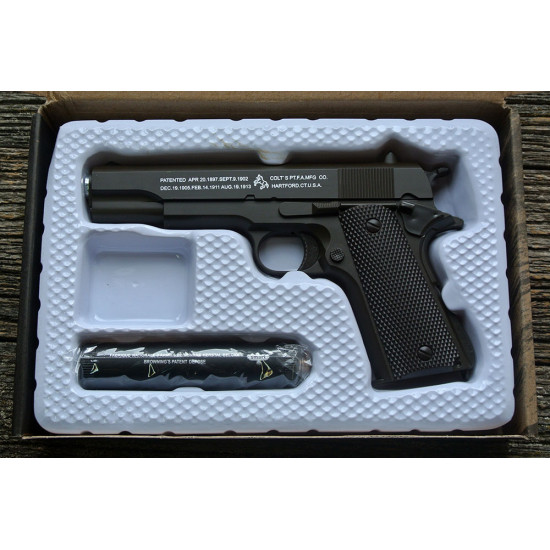 Пистолет игрушечный Air Soft Gun K116DS Smart (COLT 1911 с глушителем) кал. 6мм