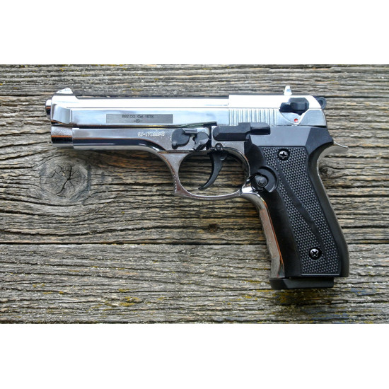 Пистолет охолощенный Beretta B92-CO EKOL Viper кал 9мм, патрон 10ТК, хром (Курс-С)