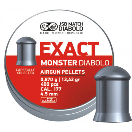 Пули для пневматики JSB Exact Monster Diabolo 4,5мм 0,87гр. (400шт) 