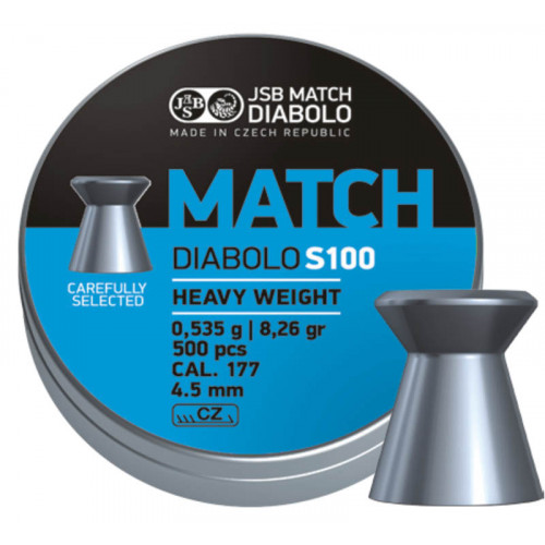 Пули для пневматики JSB Match Diabolo S100 4,5мм 0,535г (500шт)