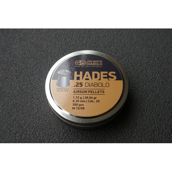 Пули для пневматики JSB HADES Diabolo 6,35мм 1,72г (300шт)