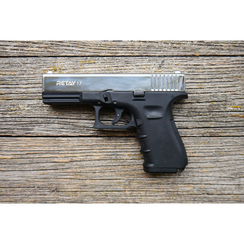 Пистолет охолощенный Retay G17 (Glock 17) Никель, кал. 9мм P.A.K