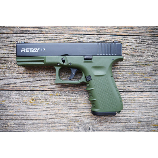 Пистолет охолощенный RETAY GLOCK 17 GREEN кал. 9мм P.A.K