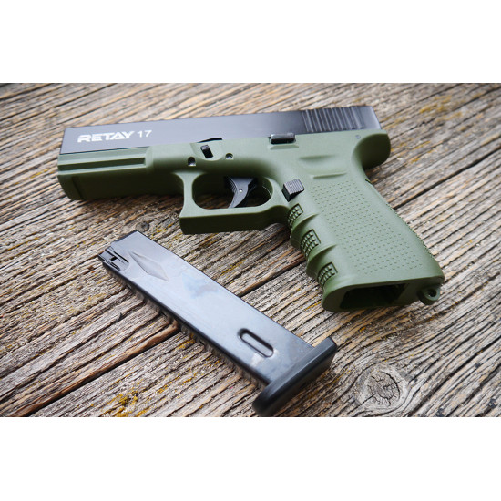 Пистолет охолощенный RETAY GLOCK 17 GREEN кал. 9мм P.A.K