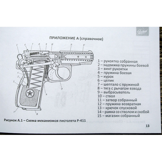 НАБОР: Пистолет Р-411 кованый+  кобура+ патроны