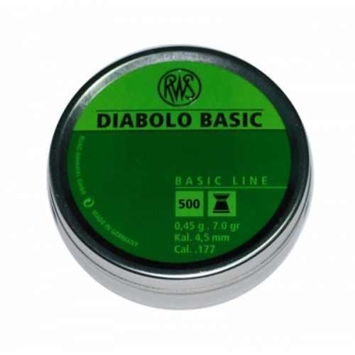 Пули для пневматики RWS Diabolo Basic 4,5мм 0,45г 500шт