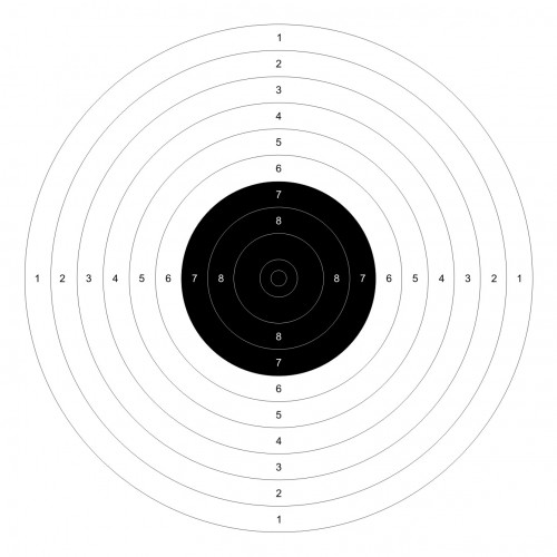 Мишени для пневматики №9 170*170мм бумага 140г/м (500шт) 