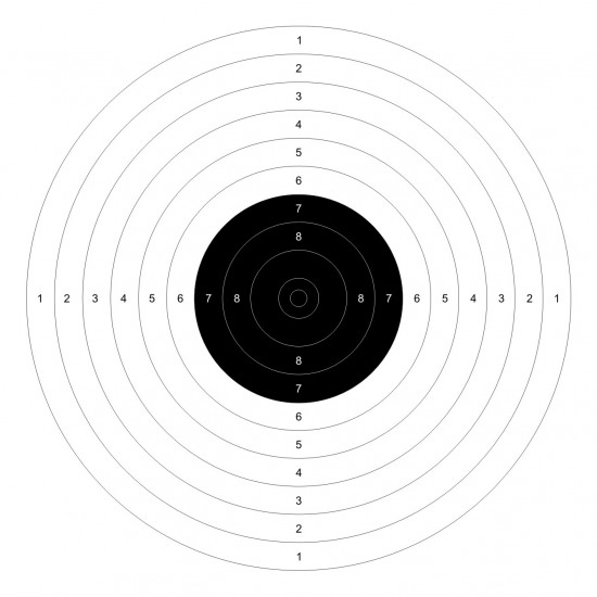 Мишени для пневматики №9 170*170мм бумага 140г/м (500шт) 