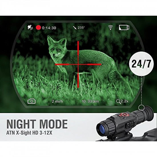 Прицел ATN X-Sight HD 3-12х30 день/ночь, запись фото/видео, Wi-Fi, GPS, IOS/Android, 1360гр.(с ик-фонарем) НОВИНКА!